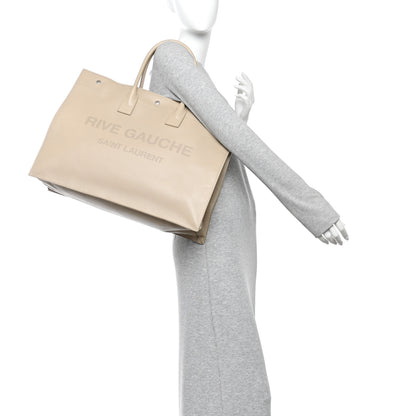 Saint Laurent Vitello Large Rive Gauche Tote Sea Salt 2 of 12