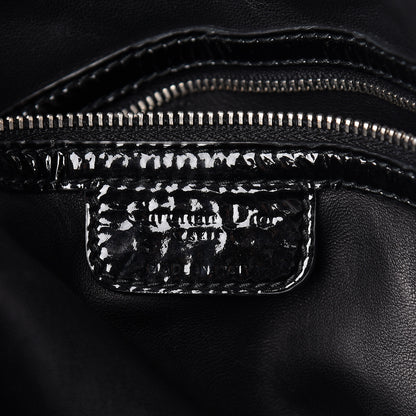 Christian Dior Patent Cannage Dior Soft Shopping Tote Black 6 of 10