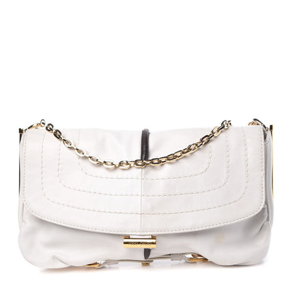 Jimmy Choo Calfskin Flap Shoulder Bag White 1 of 15