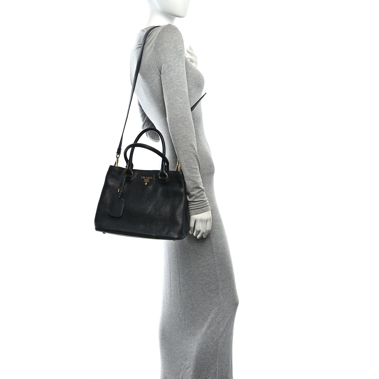Vitello Phenix Top Handle Bag Black