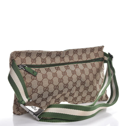 Gucci GG Monogram Web Double Pocket Belt Bag Green 3 of 7