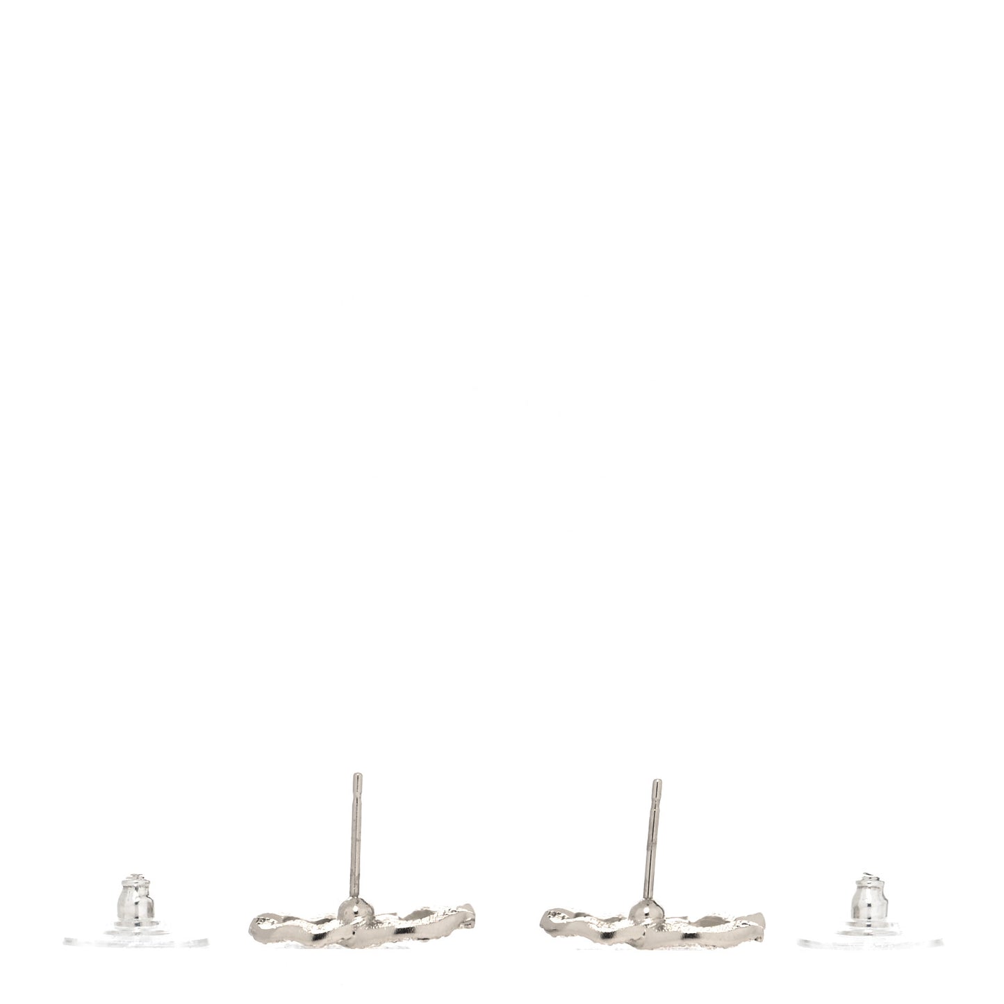 Crystal Large CC Earrings Silver