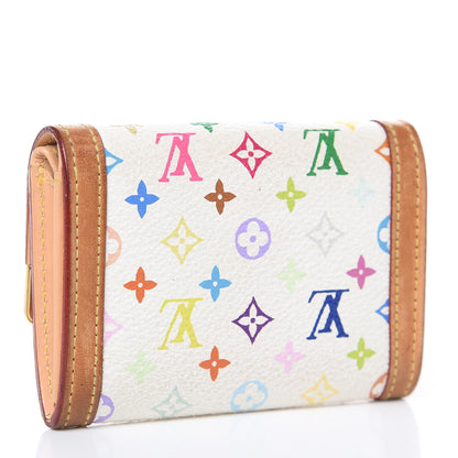 Louis Vuitton Monogram Multicolor Porte-Monnaie Plat Coin Purse White 3 of 11
