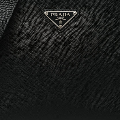 Prada Saffiano Travel Medium Brique Crossbody Bag Black 8 of 10