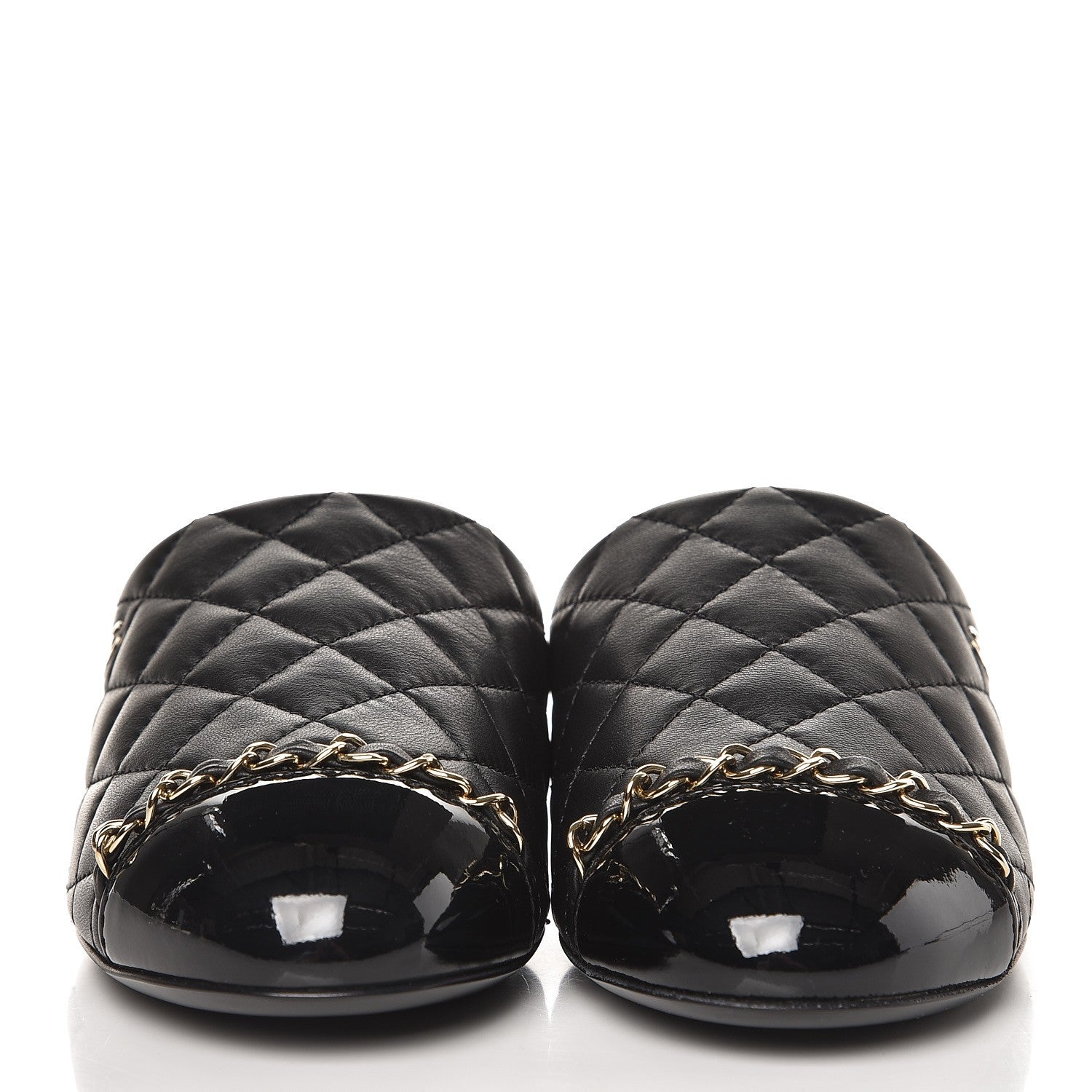 Chanel Lambskin Quilted Chain Mules 35 Black 3 of 9