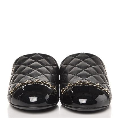Chanel Lambskin Quilted Chain Mules 35 Black 3 of 9