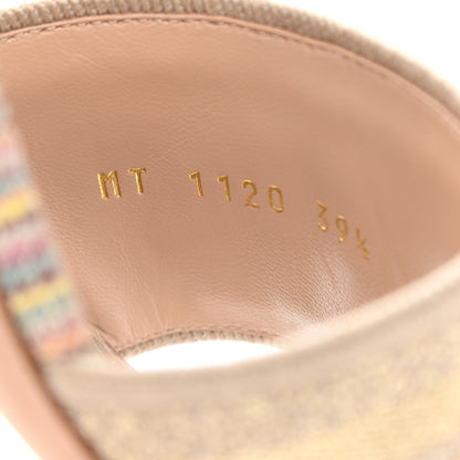 Christian Dior Lurex Romance Embroidered Dway 40mm Slide Sandals 39.5 Metal Multicolor 8 of 9
