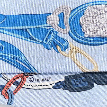 Hermes Silk Brides De Gala Twilly Bleu Ciel Cobalt 4 of 4