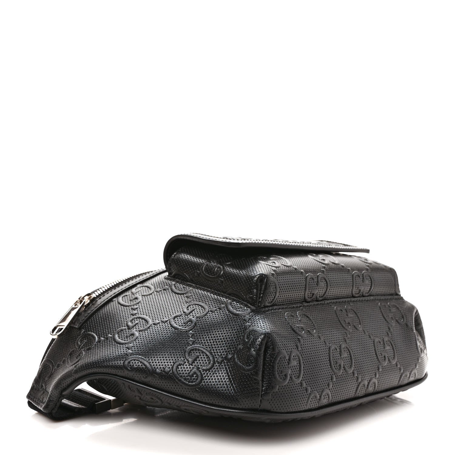 Gucci Calfskin GG Tennis Embossed Pocket Belt Bag Black 4 of 8