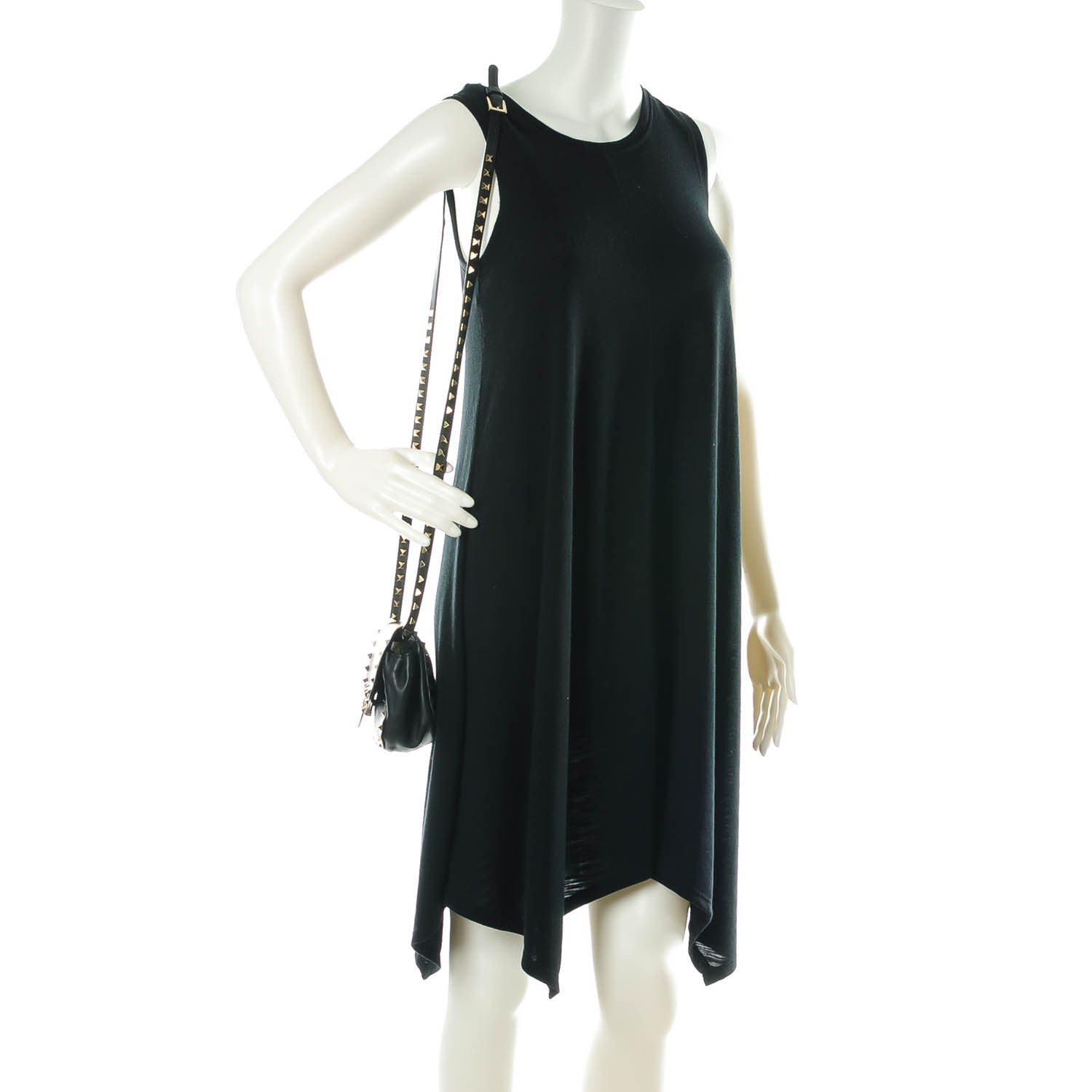 Valentino Garavani Vitello Mini Rockstud Flap Saddle Crossbody Bag Black 2 of 7