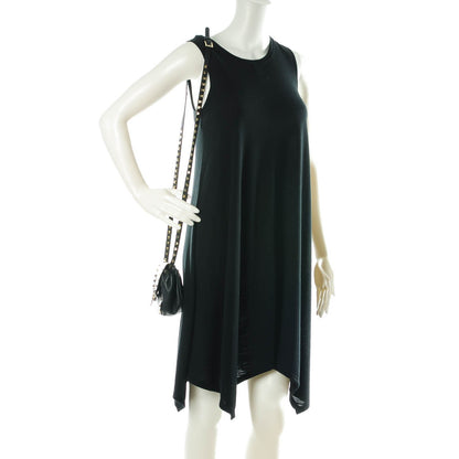 Valentino Garavani Vitello Mini Rockstud Flap Saddle Crossbody Bag Black 2 of 7