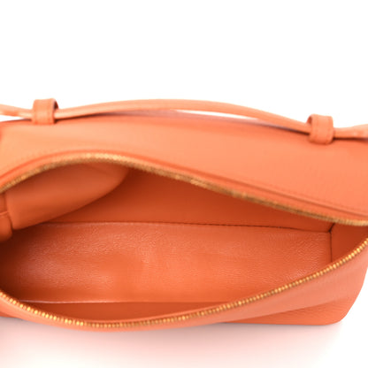 Loro Piana Grained Calfskin L19 Extra Pocket Pouch Cinnamon Orange 5 of 8