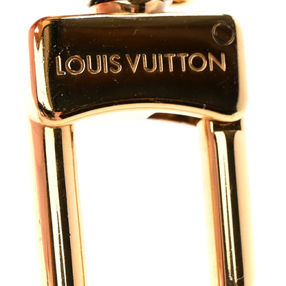 Louis Vuitton Brass Enamel Fleur De Monogram Bag Charm Chain Gold 3 of 6