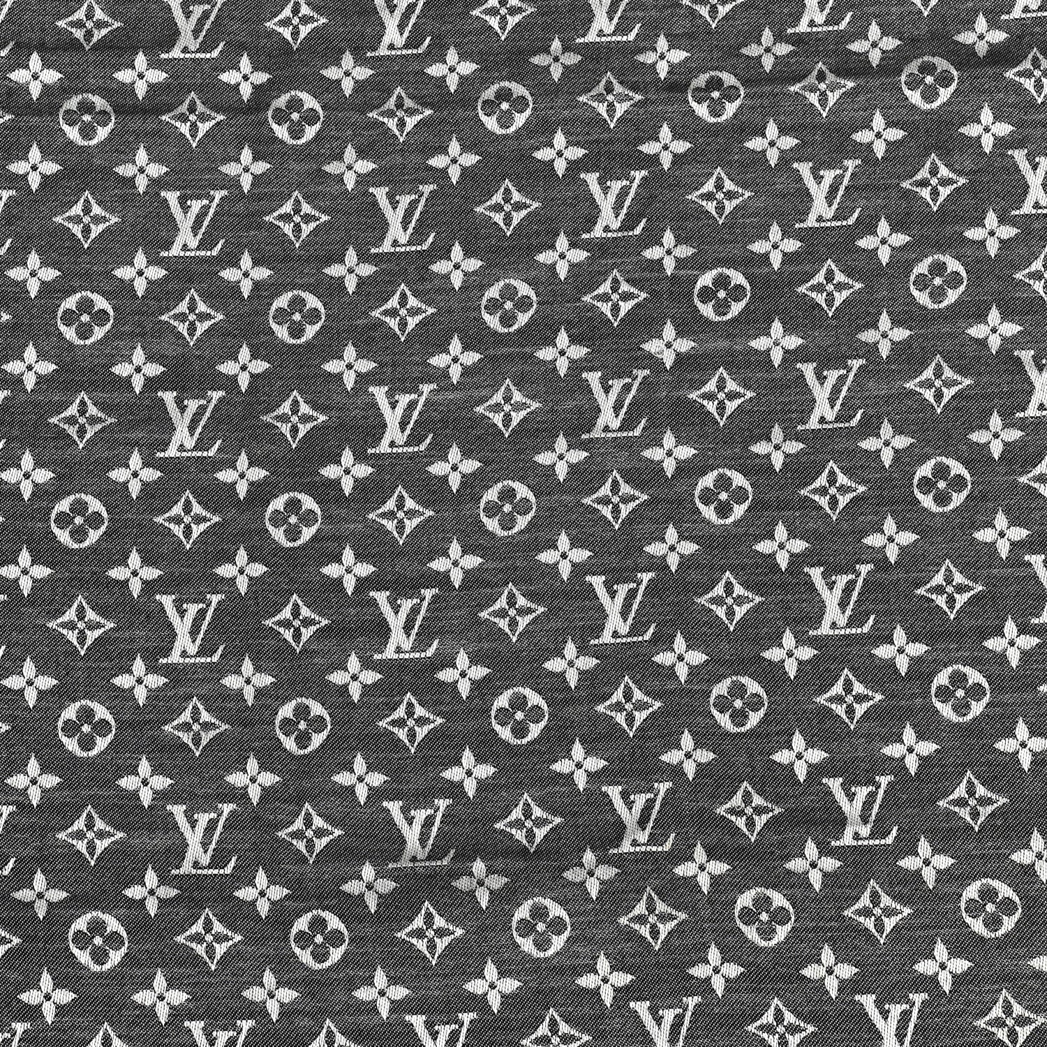Louis Vuitton Silk Wool Monogram Denim Shawl Black 2 of 6