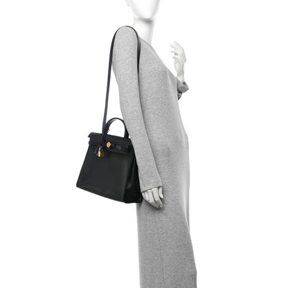 Hermes Toile H Berline Vache Hunter Herbag Zip PM 31 Black Ecru 2 of 12