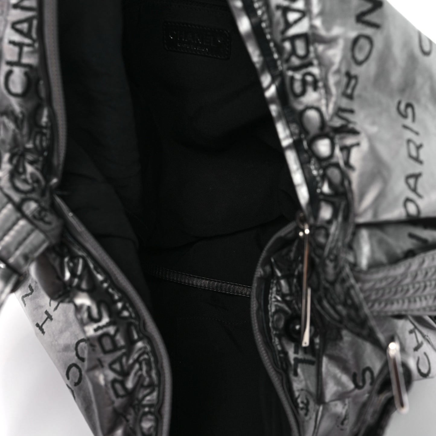 Metallic Coated Canvas Unlimited Ligne Shoulder Bag Silver