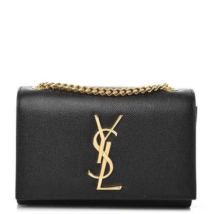 Saint Laurent Grain De Poudre Small Monogram Kate Satchel Black 1 of 7