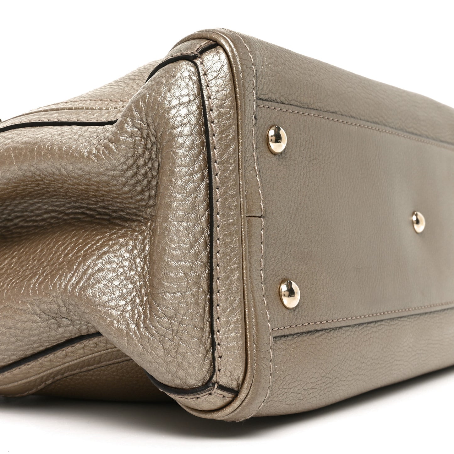 Metallic Pebbled Calfskin Medium Bella Tote Gold
