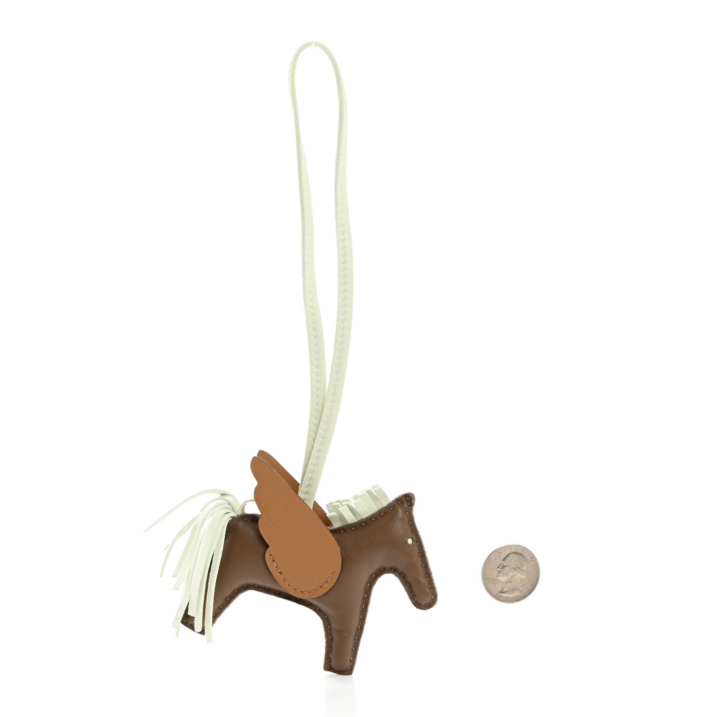 Milo Lambskin Grigri Rodeo Pegase Horse Bag Charm PM Etoupe Vert Fizz Biscuit
