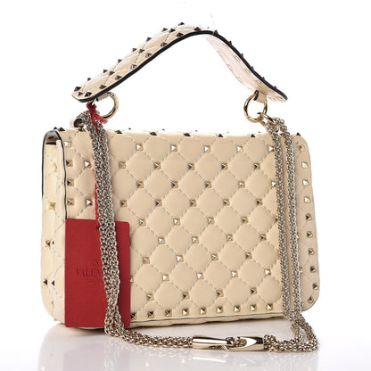 Valentino Garavani Nappa Medium Rockstud Spike Shoulder Bag Light Ivory 3 of 6