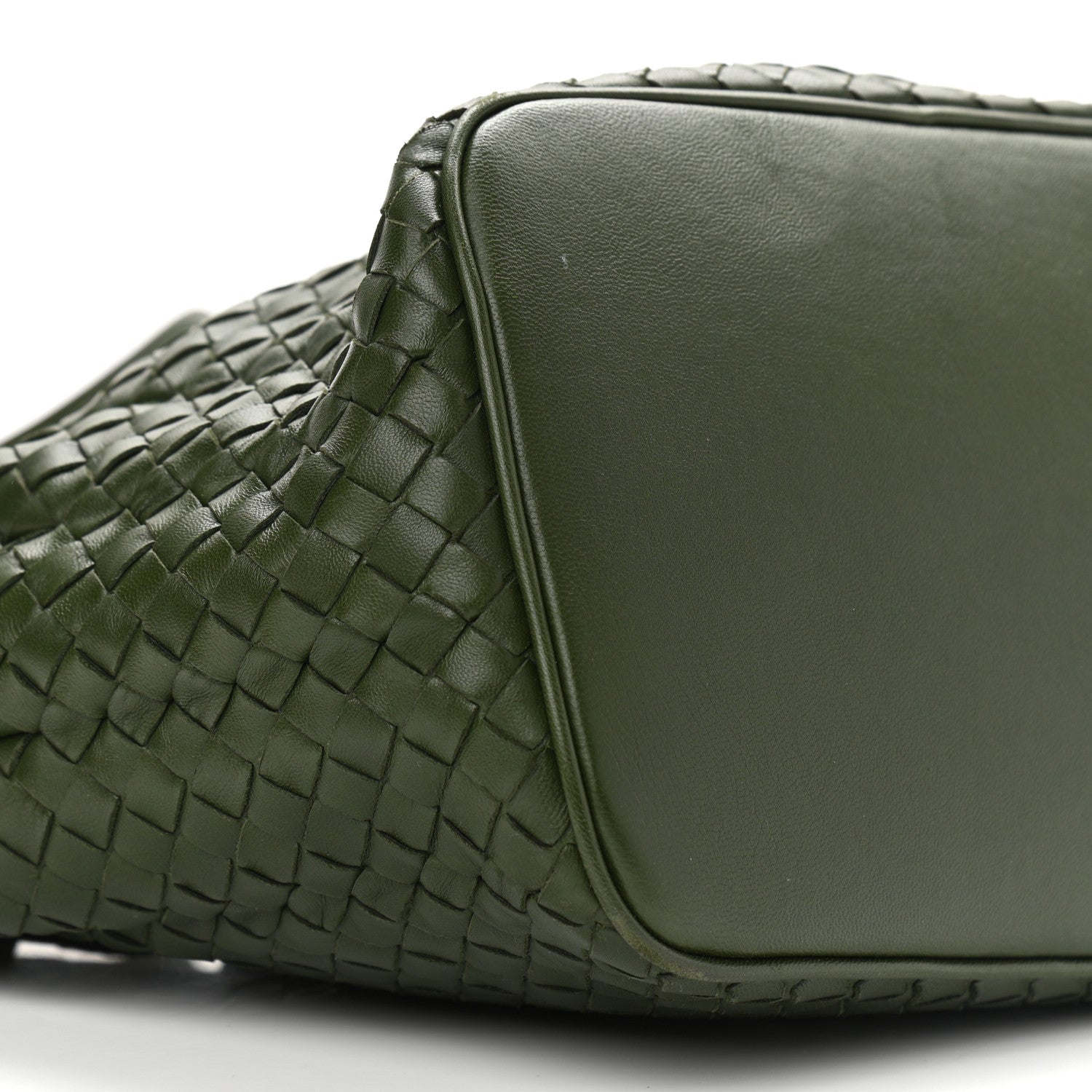 Bottega Veneta Nappa Intrecciato Drawstring Bucket Bag Moss 9 of 10