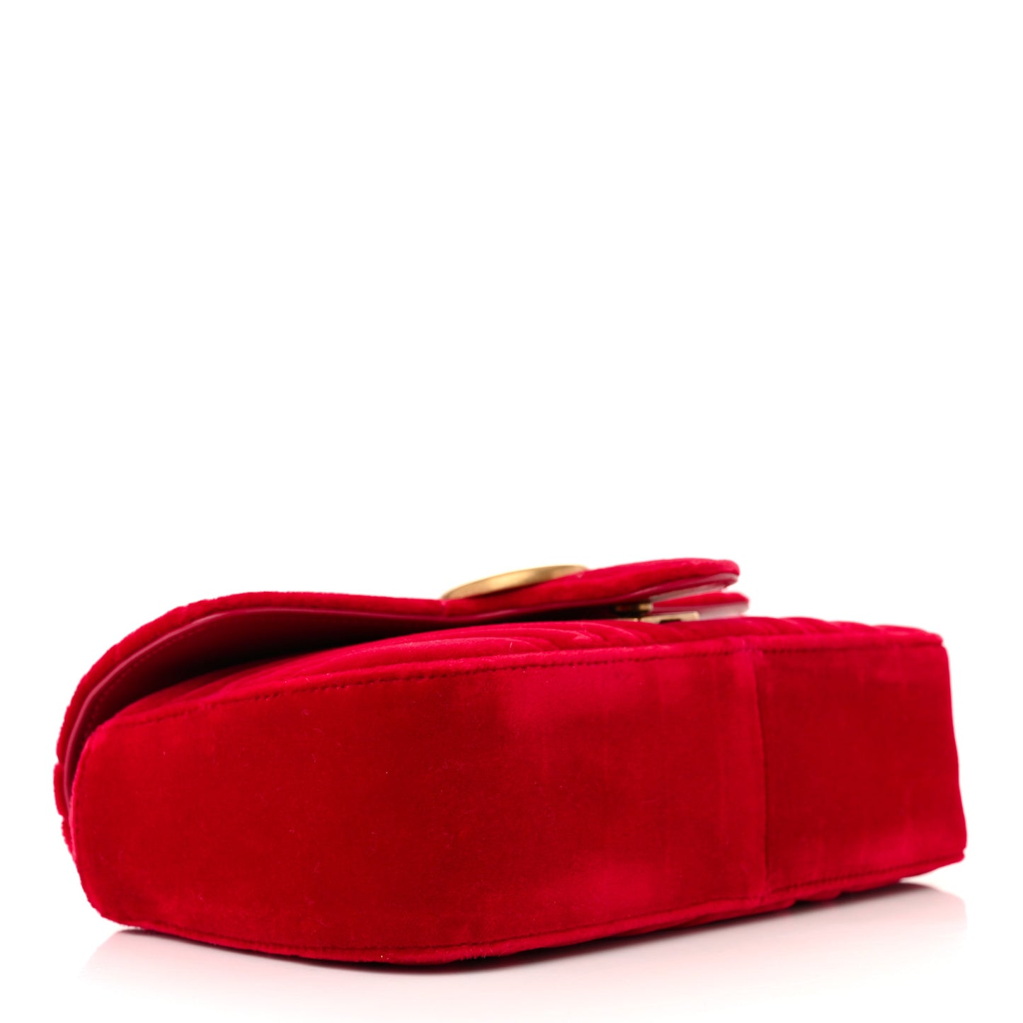 Velvet Matelasse Mini GG Marmont Shoulder Bag Hibiscus Red