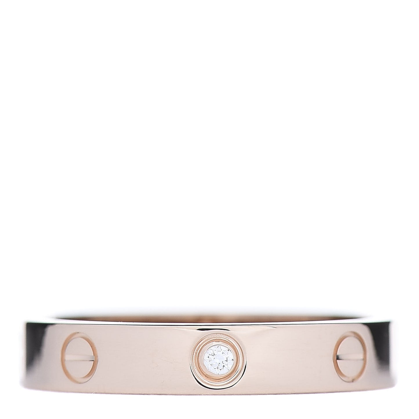 18K Pink Gold Diamond 4mm LOVE Wedding Band Ring 60 9