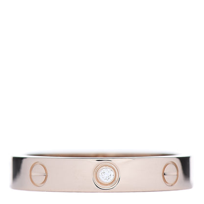 Cartier 18K Pink Gold Diamond 4mm LOVE Wedding Band Ring 60 9 1 of 5