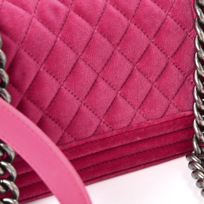 Chanel Velvet Quilted Small Boy Flap Fuchsia 8 of 8