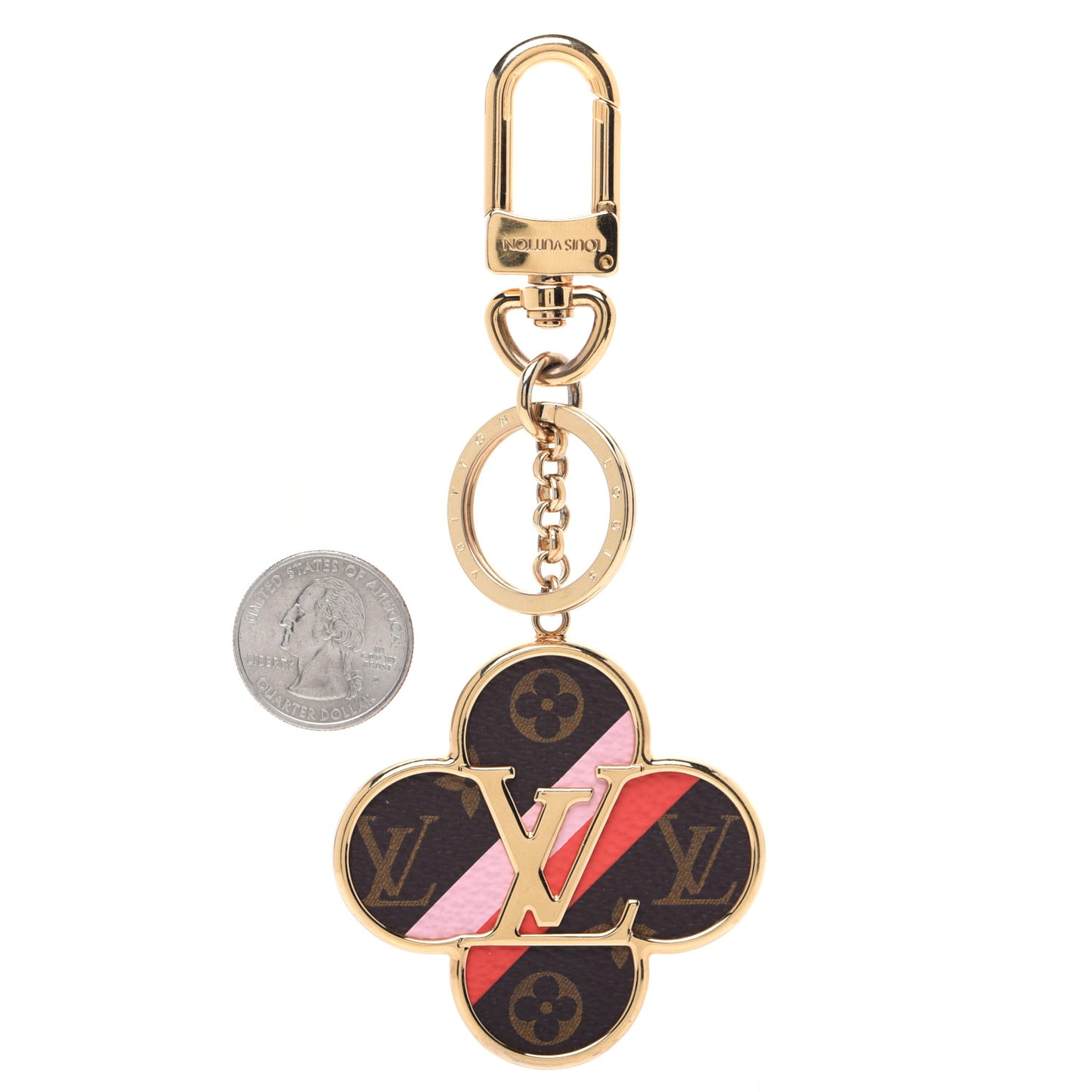 Metal Monogram Into The Flower Bag Charm Key Holder