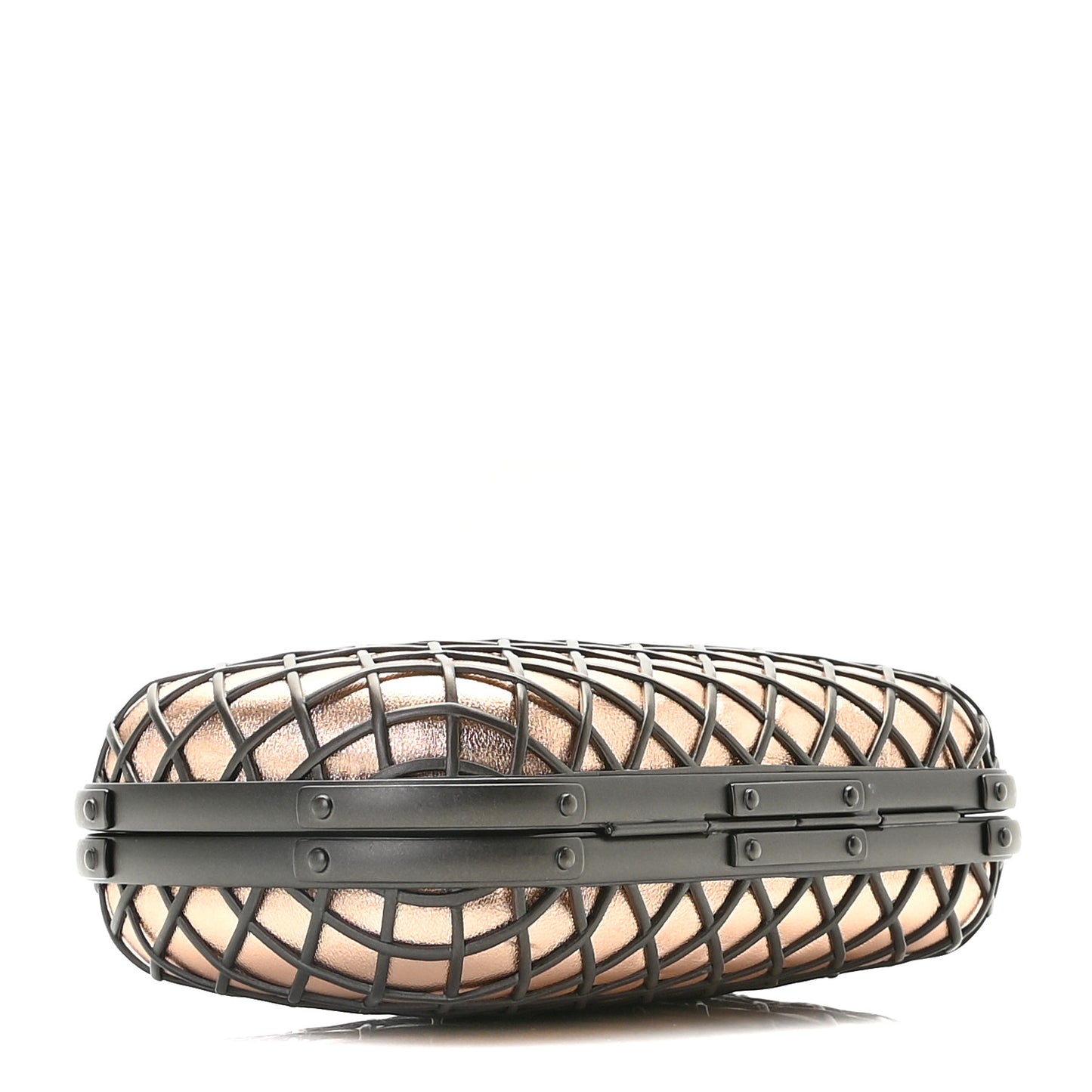 Metallic Cage Knot Clutch Gold