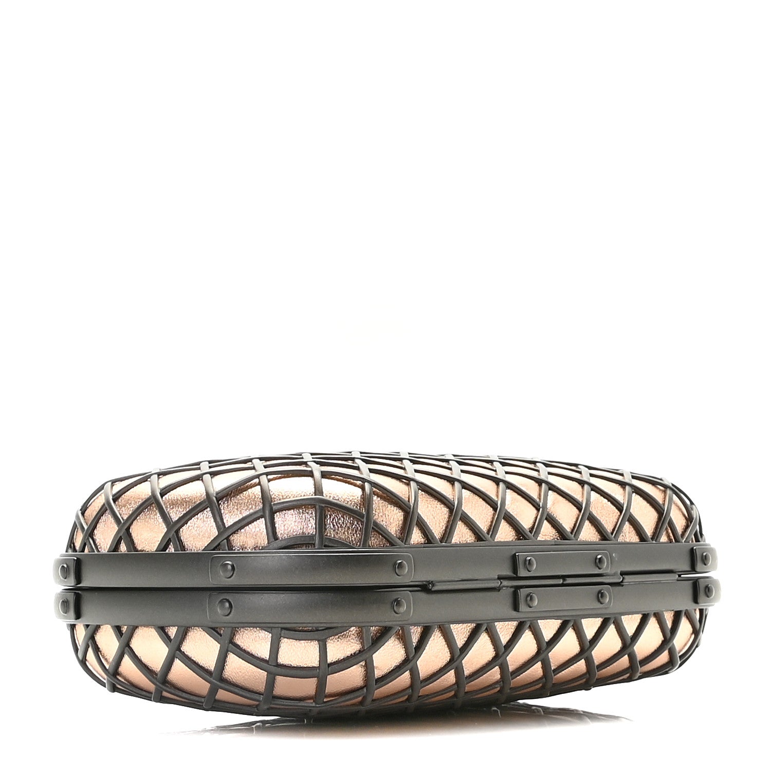 Bottega Veneta Metallic Cage Knot Clutch Gold 4 of 9
