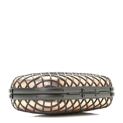 Bottega Veneta Metallic Cage Knot Clutch Gold 4 of 9