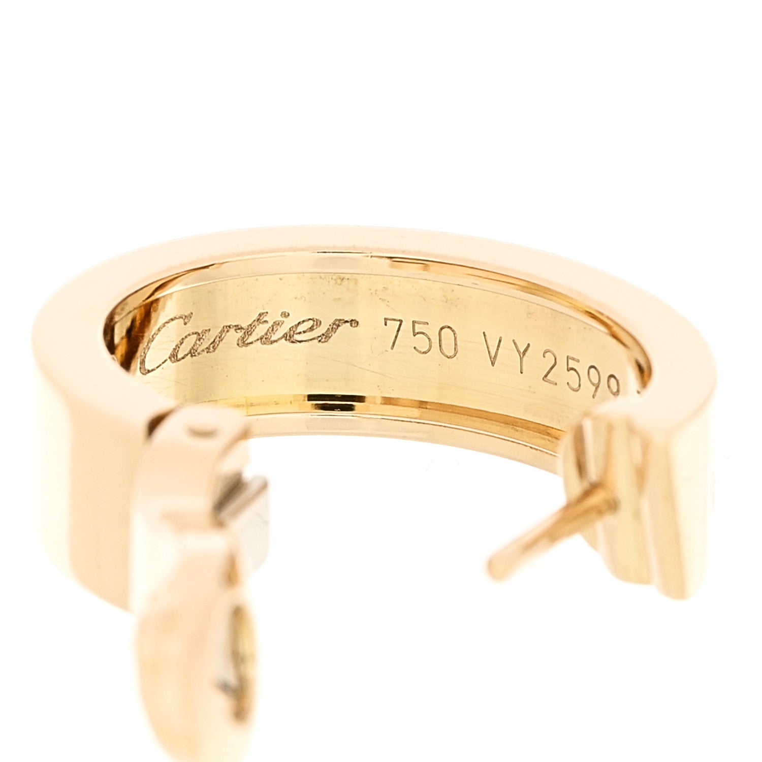 Cartier 18K Yellow Gold 5.5mm LOVE French Clip Hoop Earrings 4 of 4