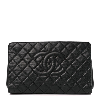 Chanel Caviar Quilted CC Large Clutch Black 1 of 11