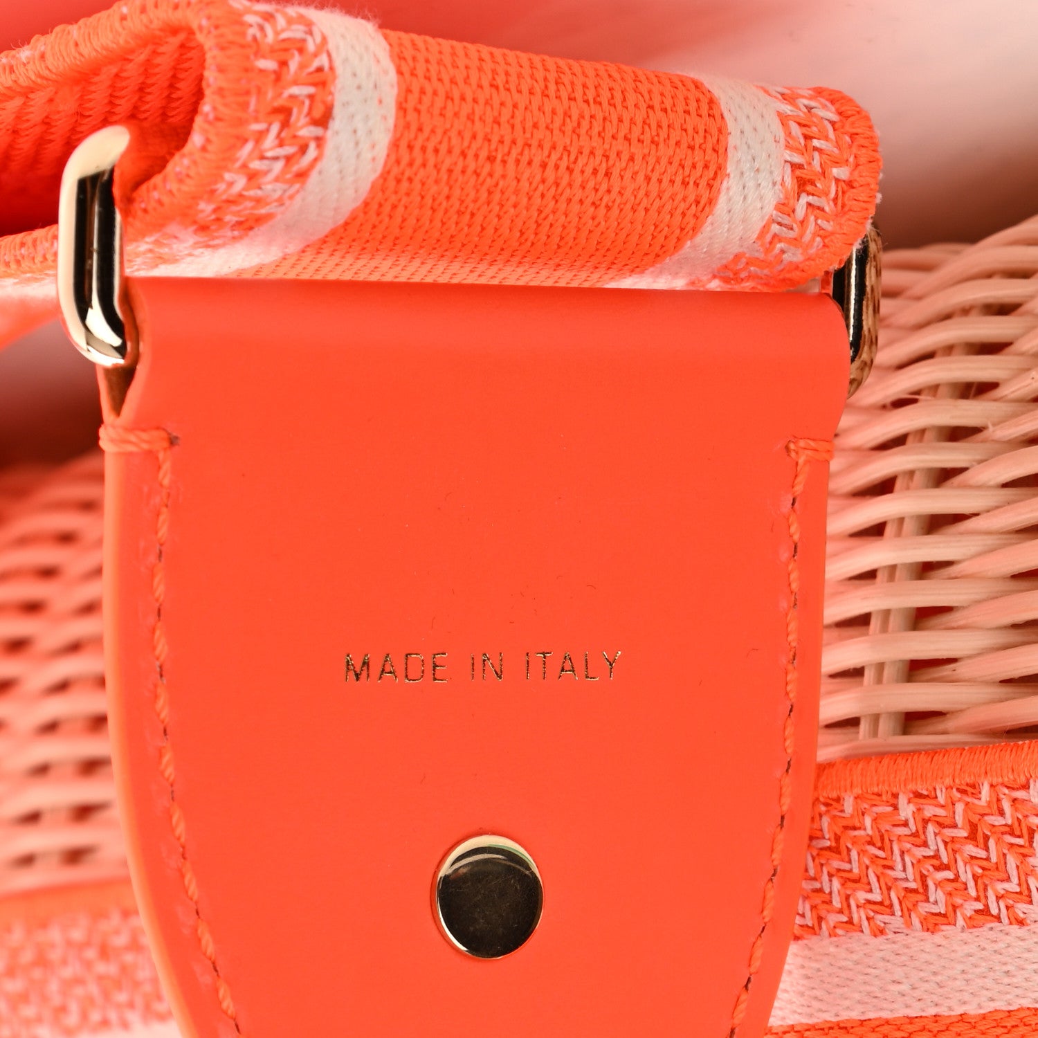 Christian Dior Wicker Oblique Medium Lady Dior Bag Fluorescent Orange 7 of 10