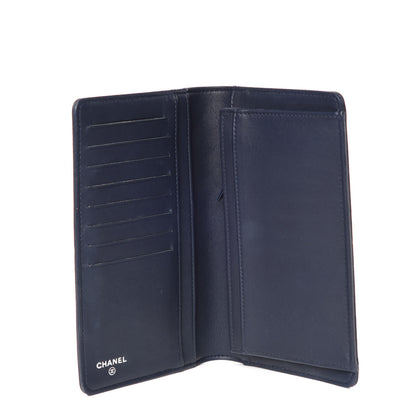 Chanel Lambskin Quilted Diamond CC Yen Wallet Blue 5 of 12