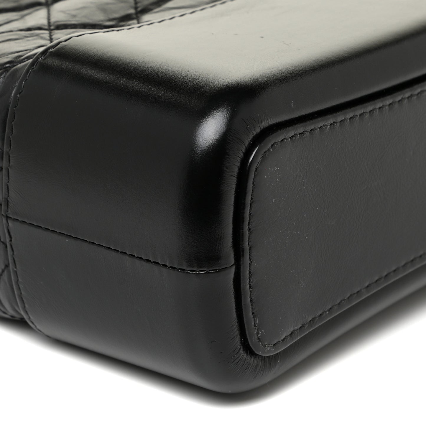 Aged Calfskin Quilted Medium Gabrielle Hobo Black