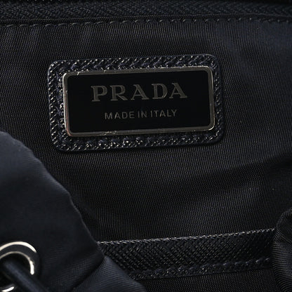 Prada Re-Nylon Saffiano Logo Double Buckle Backpack Black 6 of 9
