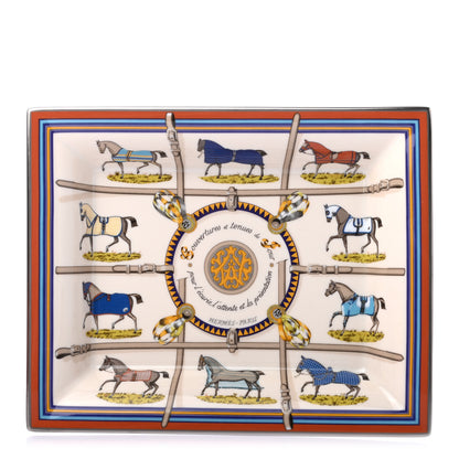 Hermes Porcelain Couvertures Et Tenues De Jour Change Tray 1 of 6