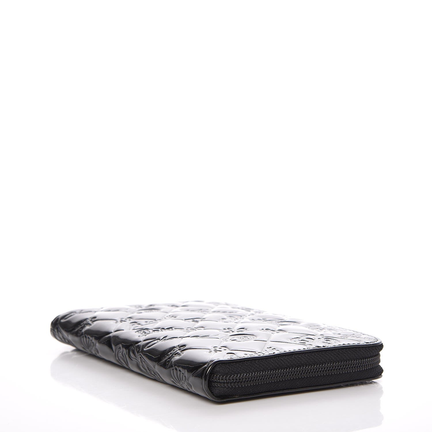 Chanel Patent Calfskin Lucky Symbols Zip Around Wallet Black 4 of 10
