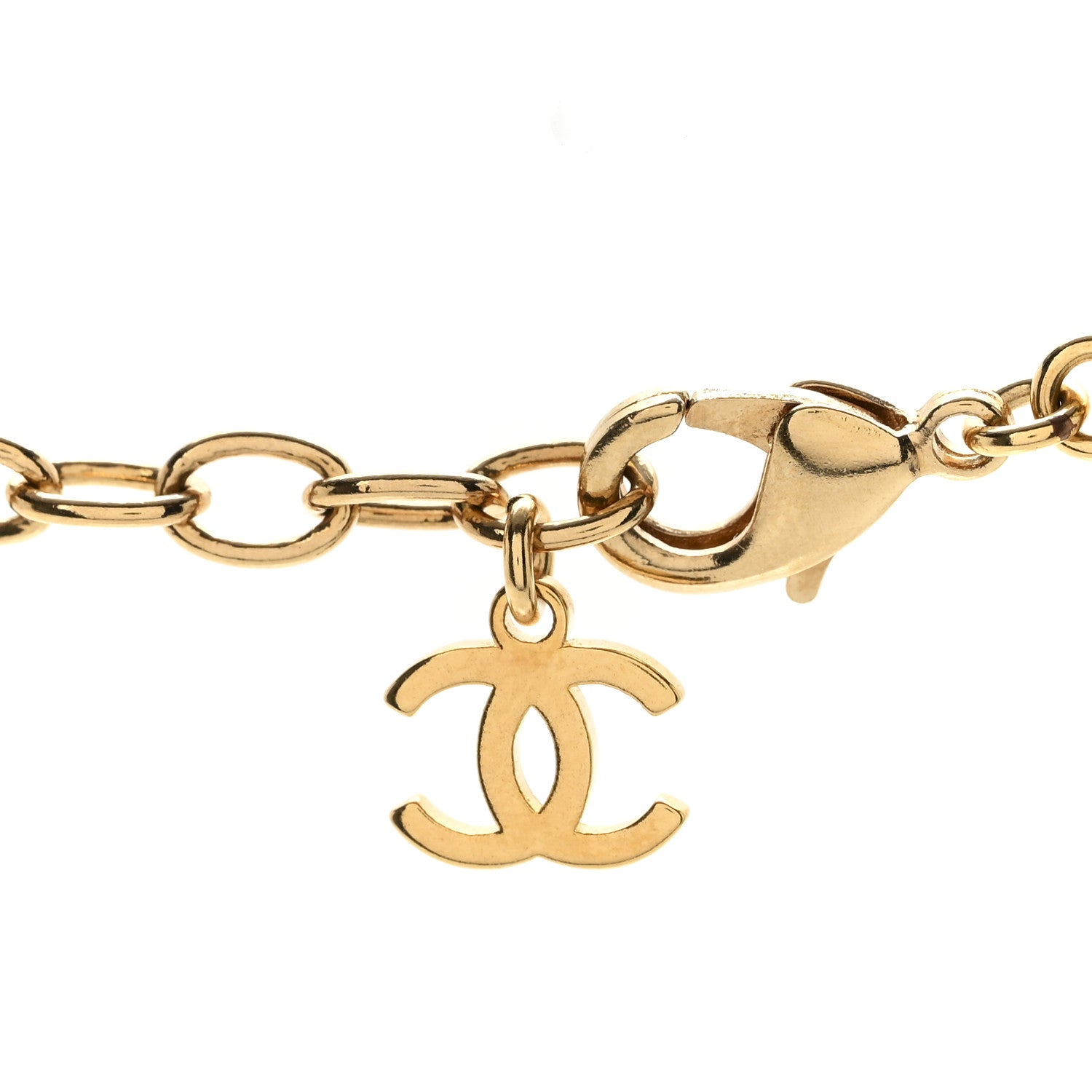 Chanel Pearl Bead Enamel CC Short Necklace Pink Gold 6 of 7
