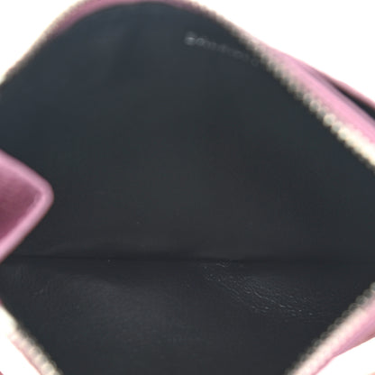 Balenciaga Metallic Grained Calfskin Logo Large Cash Long Coin Card Holder Pink Black 4 of 7
