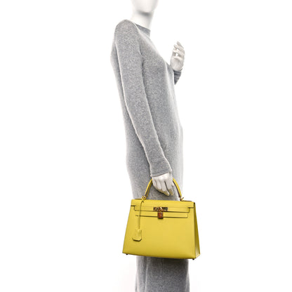 Hermes Epsom Kelly Sellier 28 Lime 2 of 11