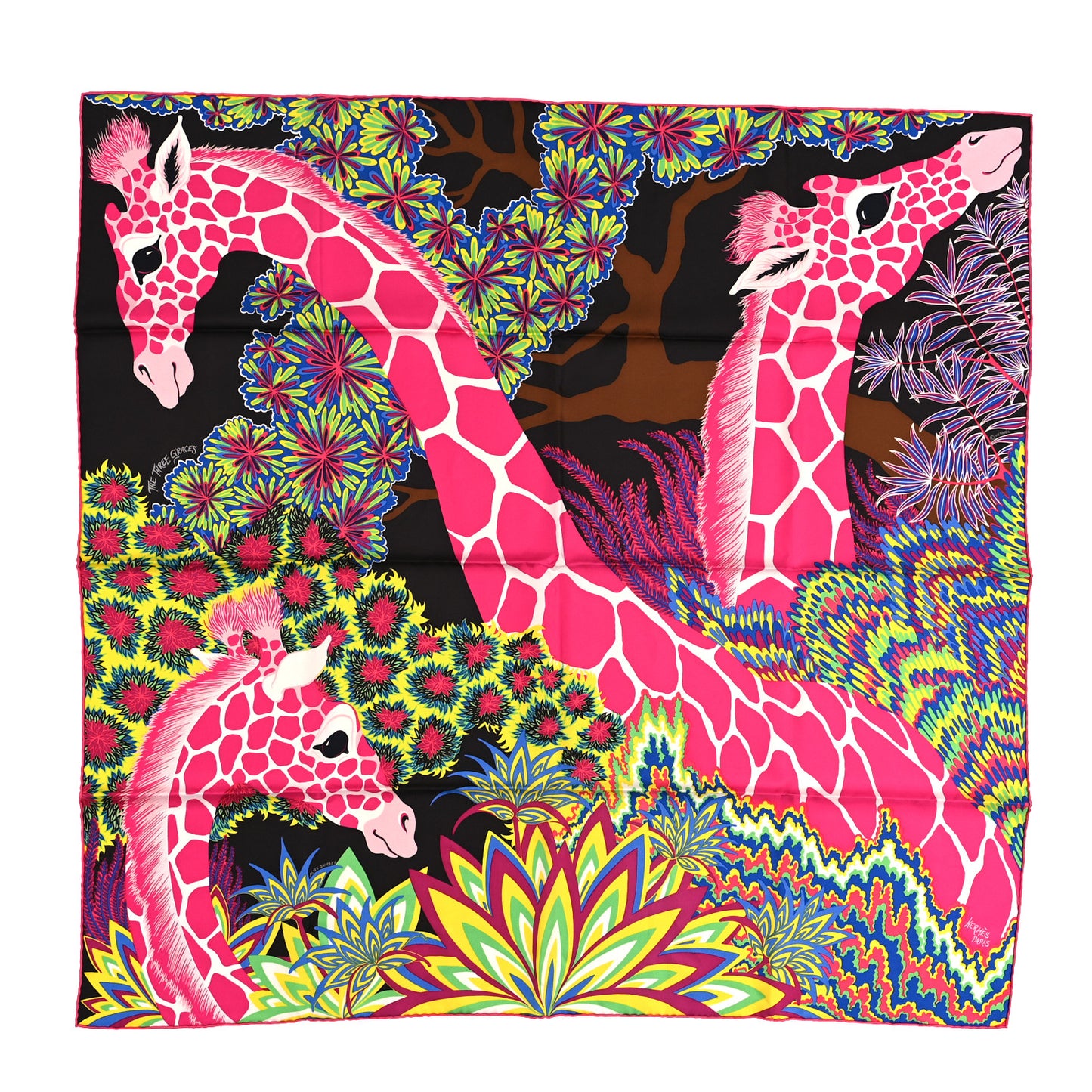 Silk The Three Graces Scarf 90 Chocolate Rose Vif
