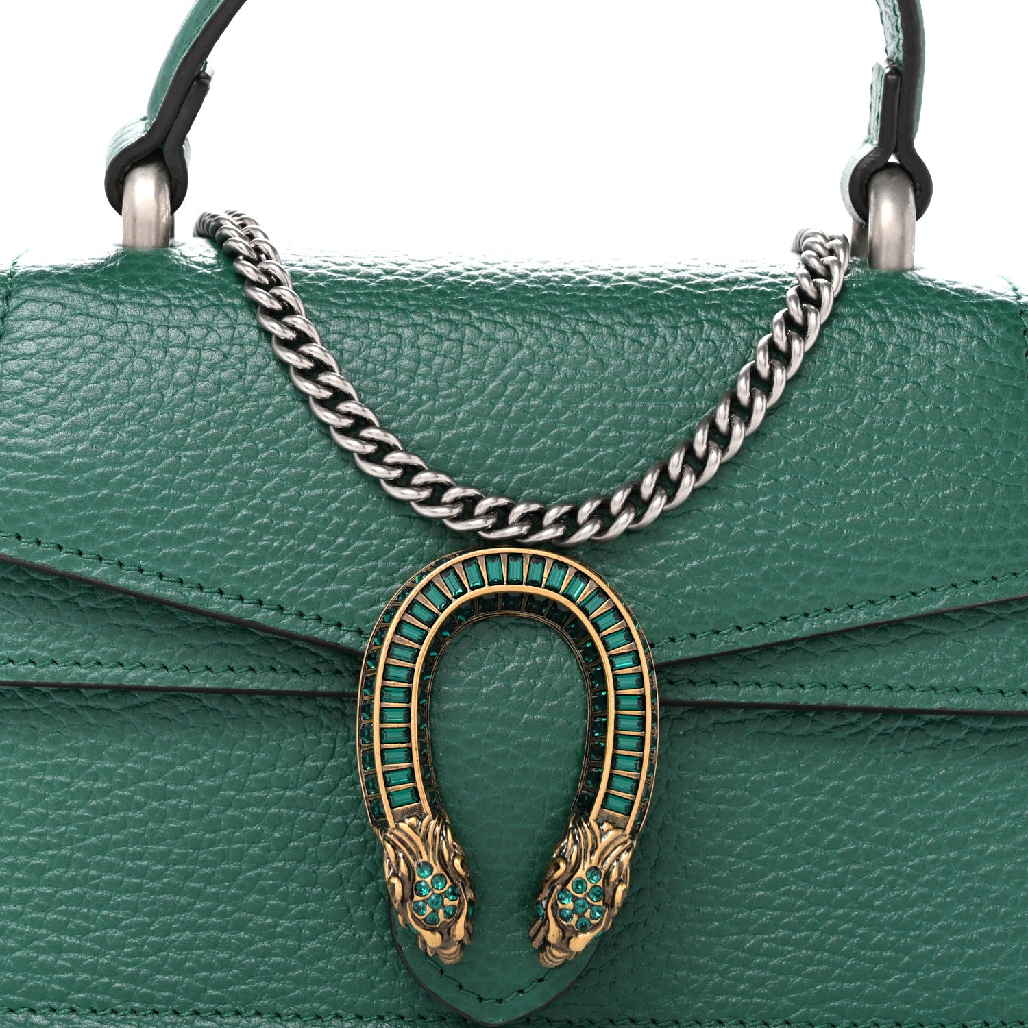 Gucci Dollar Calfskin Crystal Mini Dionysus Top Handle Bag Emerald 8 of 10