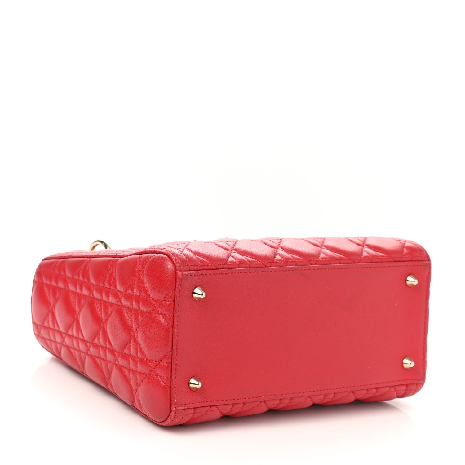 Christian Dior Lambskin Cannage Medium Lady Dior Red 3 of 10