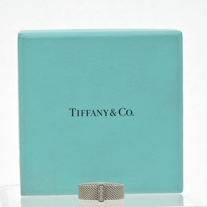 Tiffany Sterling Silver Diamond Mesh Somerset Ring 57 8 6 of 6
