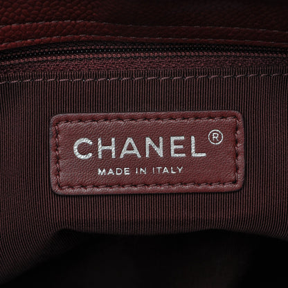 Chanel Caviar Quilted Medium Rock In Rome Tote Dark Red 7 of 9