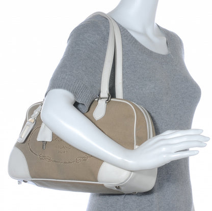 Prada Jacquard Logo Handbag Corda White 2 of 7